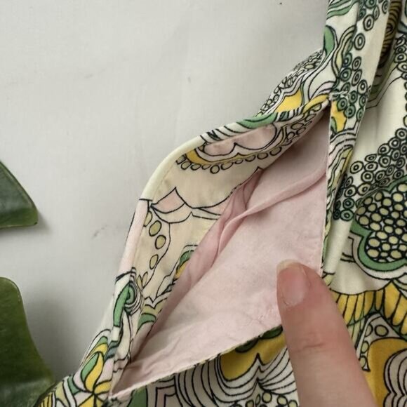 Liberty of London Target Girls Sundress Size XL Green Yellow Floral Pockets - Picture 6 of 12